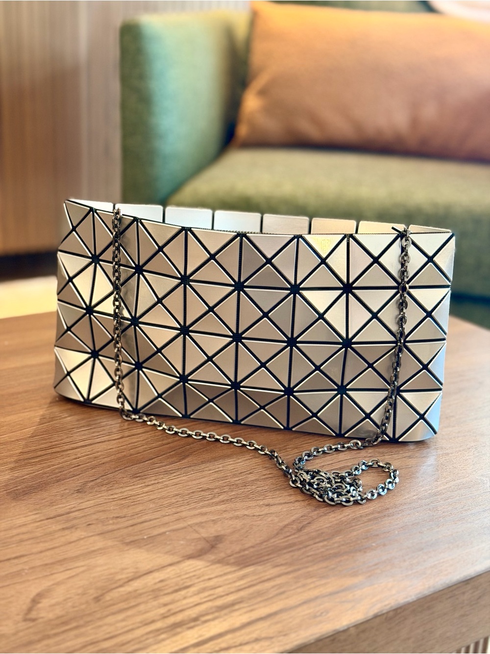 BaoBao by Issey Miyake silver crossbody bag shoulder bag Platinum Prism